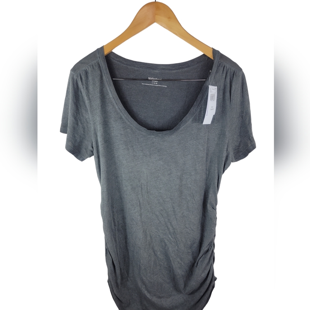 Motherhood Grey Faded nwt large stretchable blouse light weight shirt